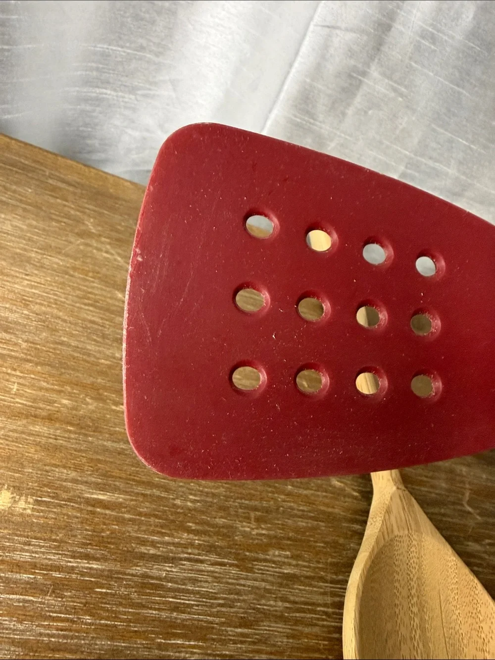 KitchenAid Empire Red Spatula & Bamboo Wooden Spoon